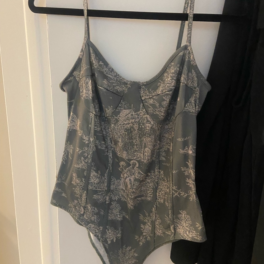 Cider Gray Patterned Bodysuit